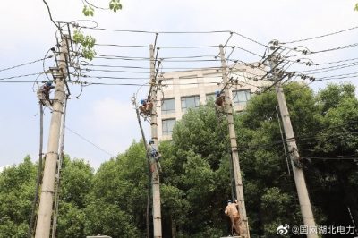 武漢供電公司登上桿頭辦理“入地”手續