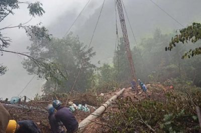 婁底市新化爐35kV線路工程施工現場