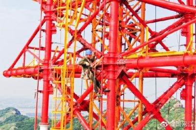 鎮江五峰山220千伏跨江升高改造工程南跨越塔舊塔爆破原址