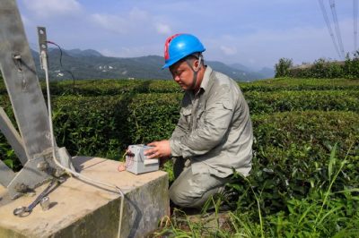 宜都市枝城鎮橘園村500千伏漁興III回線鐵塔進行“體檢”