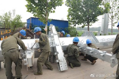 10千伏通達(dá)線富強(qiáng)支線新建9號(hào)轉(zhuǎn)角鐵塔線路，助力地方經(jīng)濟(jì)發(fā)展