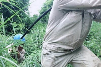 南川區供電公司緊急搶修被雷擊斷落在路上的10千伏鋒秧線8-10號桿A、C相