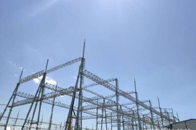 天津渠陽（寶北）電站站設備區土建施工高峰期基本完成