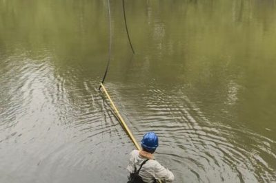 徐州邳州市供電公司涉水搶修10千伏戴西線普支線02#至03#桿導線遭雷擊