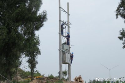 新架高壓線路1200米，新立電桿4基，組裝臺架2處