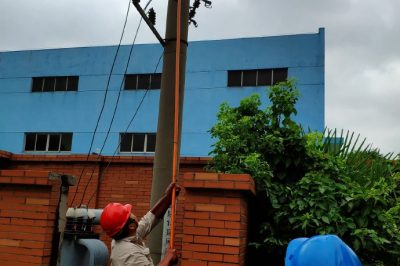 常熟市供電公司為常熟市質量檢測中心港區站修理供電設備