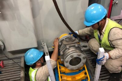 220千伏安品街變電站進行1號主變修理 有載開關吊芯檢查和充氮滅火裝置改造工作