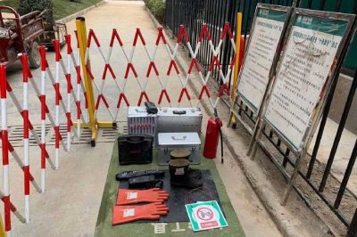 陜西開成實業有限公司紅光嘉苑進行供電作業