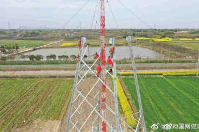 常州金壇區薛埠鎮洮湖-方麓110千伏線路施工現場