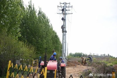 安城鎮東平洛村10千伏欒醫線新建工程現場