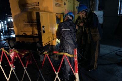 電力排水站利用應急發電車助力城市積水排出