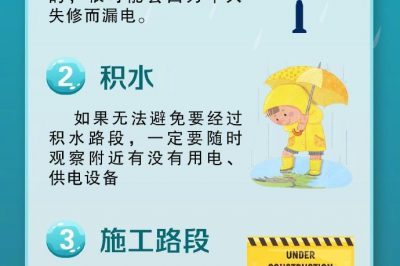 暴雨雷電頻繁，出行謹防觸電