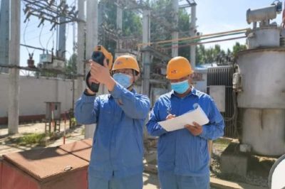 對35千伏董村變電站進行節前巡視測溫