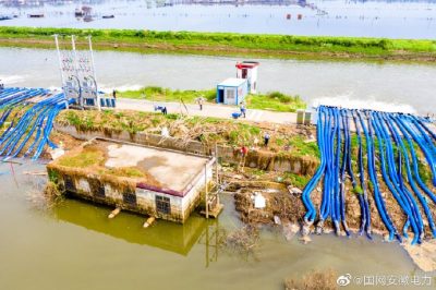 牛首1座排澇站的線路架設和配變安裝工作