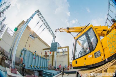 110千伏晶橋變電站持續開展1號主變壓器技改工作